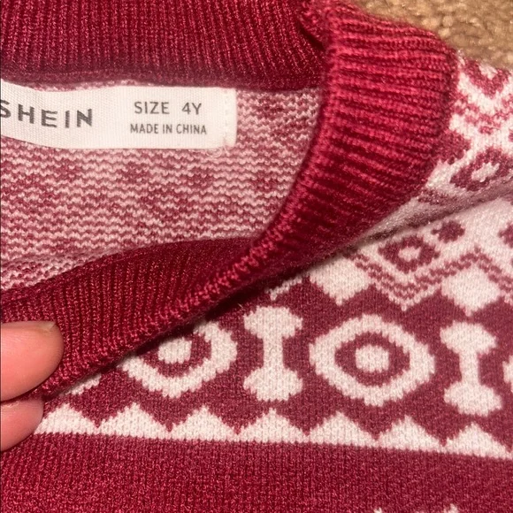 3 for $20! Size 4t Burgundy Red and White Holiday Christmas Sweater for boys - Picture 2 of 3